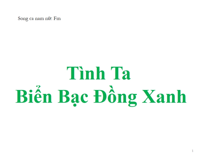 Tình Ta Biển Bạc Đồng Xanh