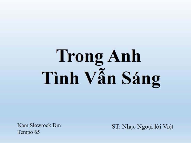 Trong Anh Tình Vẫn Sáng