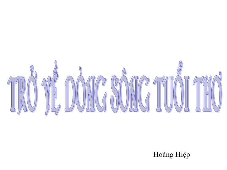 Trở Về Dòng Sông Tuổi Thơ