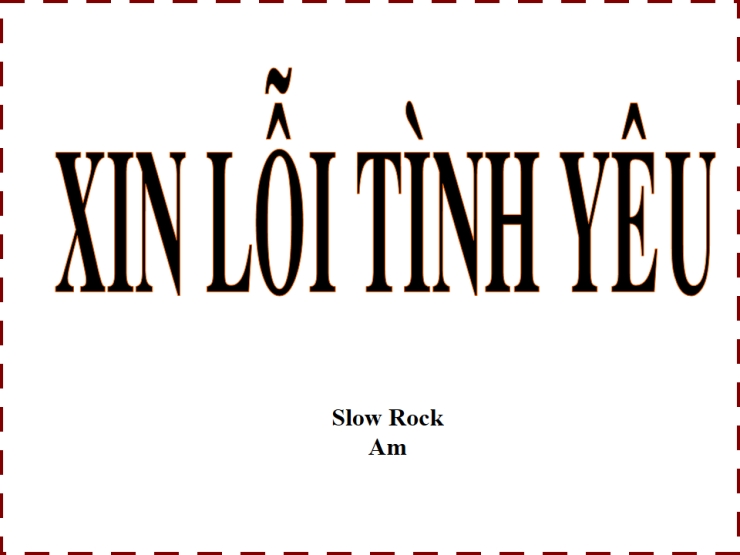Xin Lỗi Tình Yêu