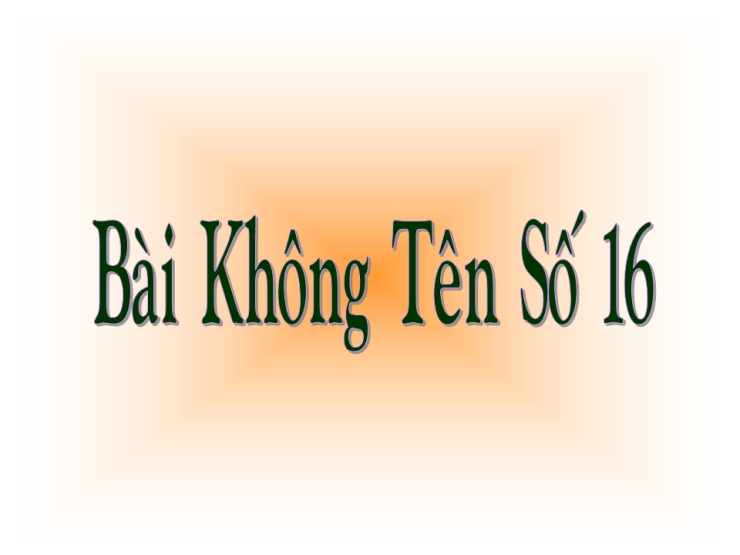 Bài Không Tên Số 16 Chia Tay