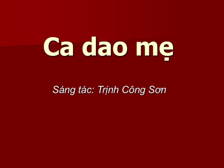 Ca Dao Mẹ