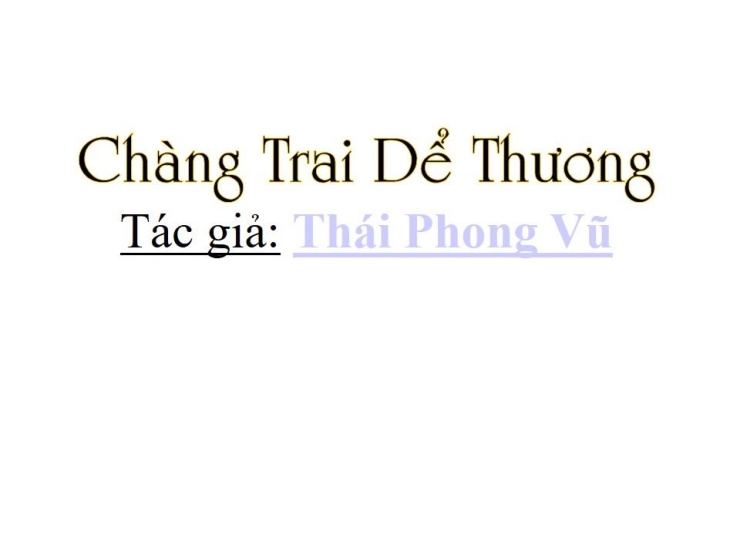 Chàng Trai Dễ Thương