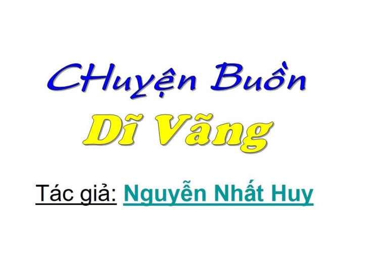 Chuyện Buồn Dĩ Vãng