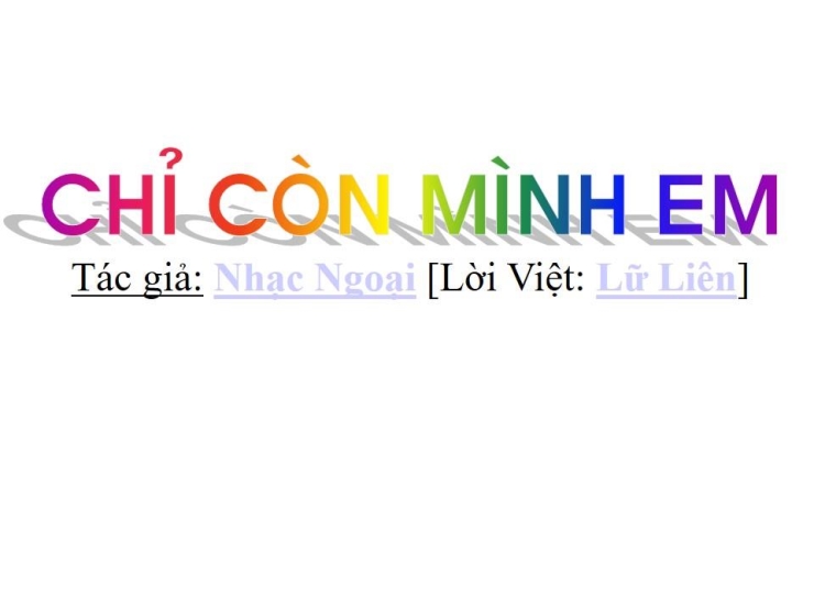 Chỉ Còn Mình Anh (Chỉ Còn Mình Em)
