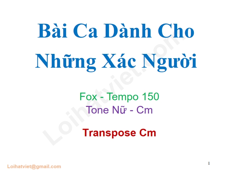 Bài ca dành cho những xác người