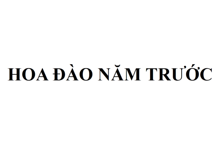 Hoa Đào Năm Trước