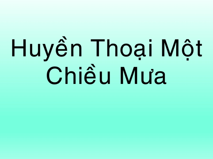 Huyền Thoại Một Chiều Mưa