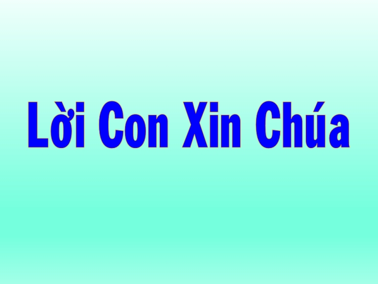 Lời Con Xin Chúa