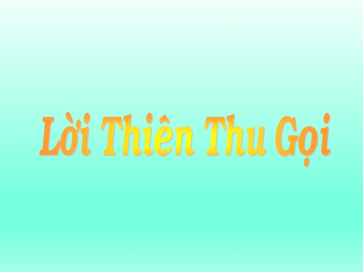 Lời Thiên Thu Gọi