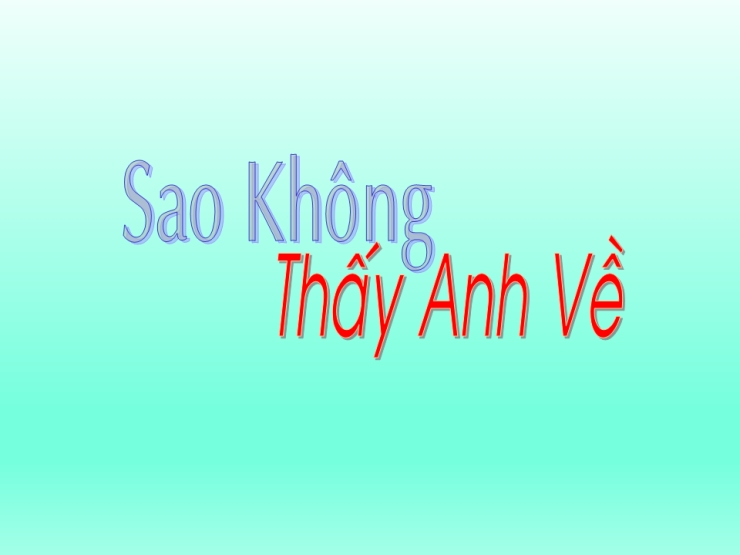 Sao Không Thấy Anh Về (Thương Về Miền Trung 2)