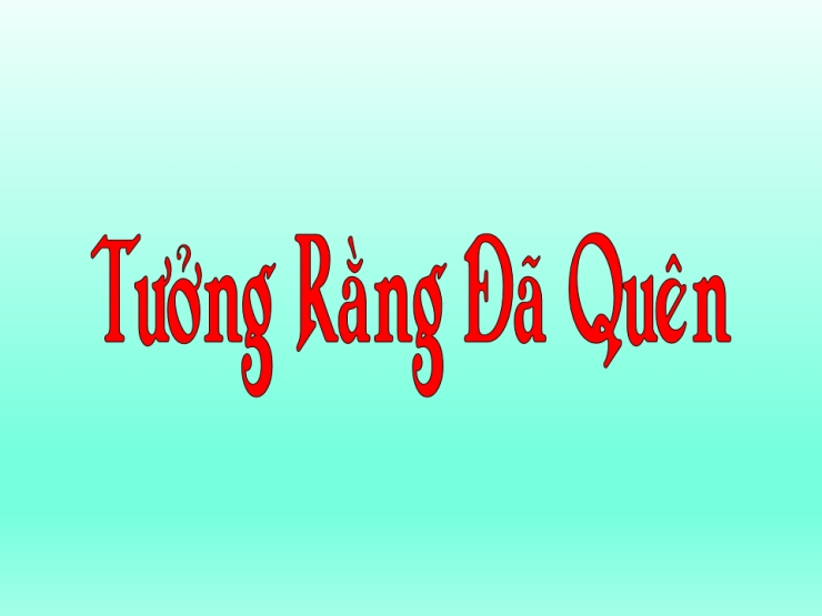 Tưởng Rằng Đã Quên