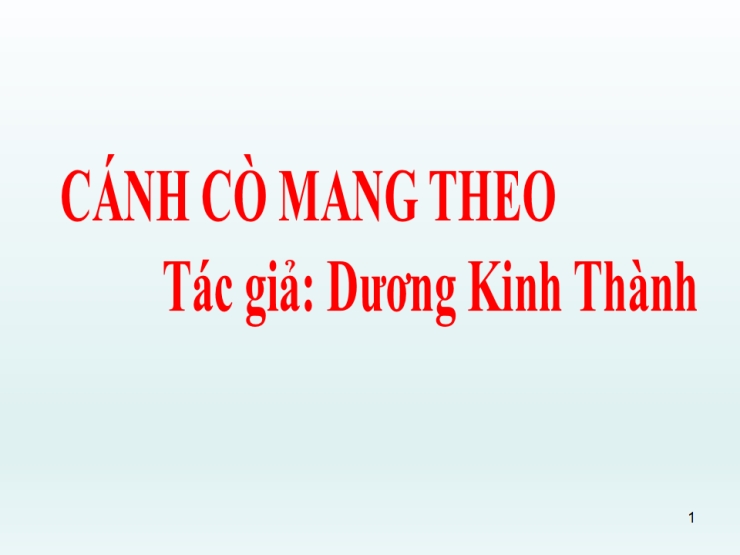 Cánh Cò Mang Theo