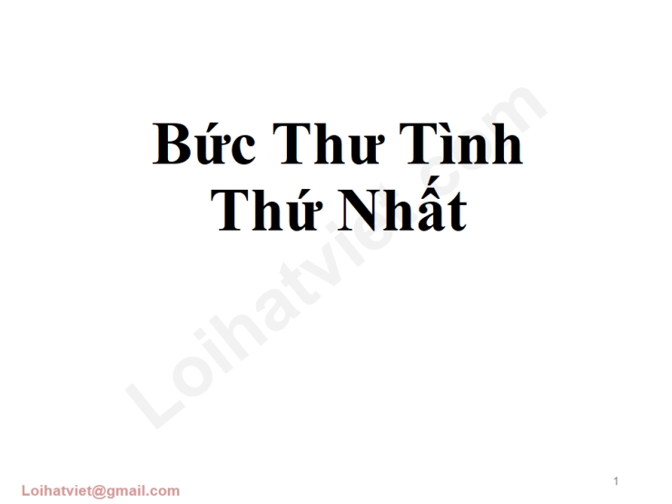 Bức Thư Tình Thứ Nhất