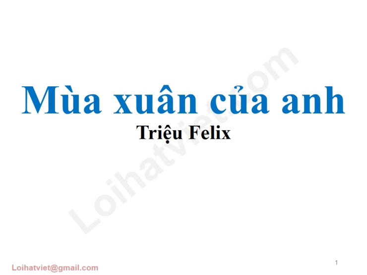 Mùa Xuân Của Anh