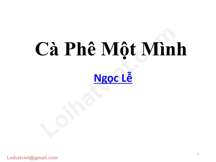 Cà Phê Một Mình