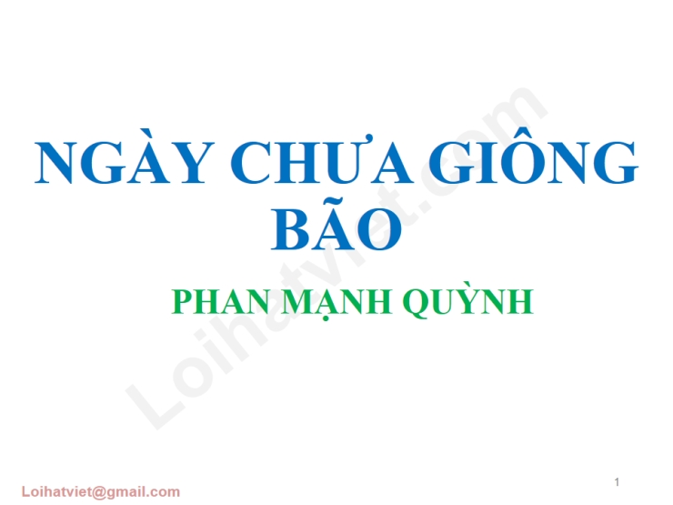 Ngày Chưa Giông Bão