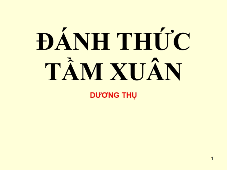 Đánh Thức Tầm Xuân