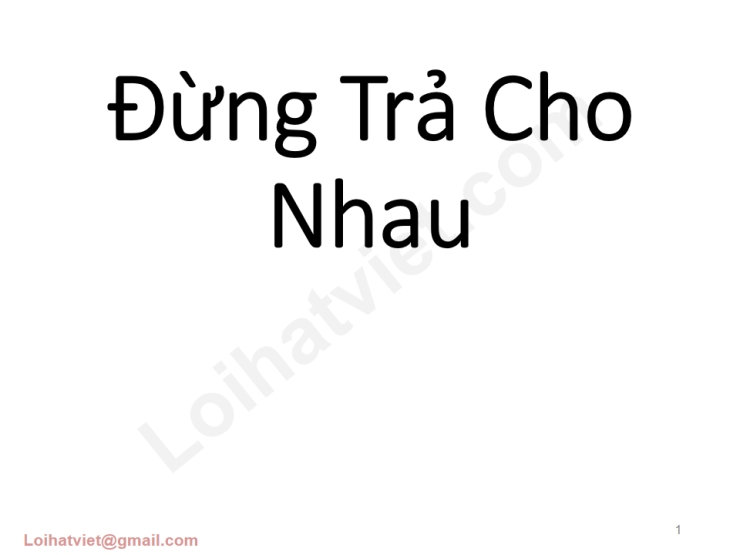 Đừng Trả Cho Nhau