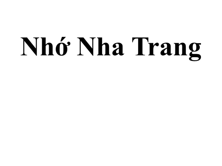 Nhớ Nha Trang