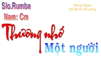 Thương Nhớ Một Người