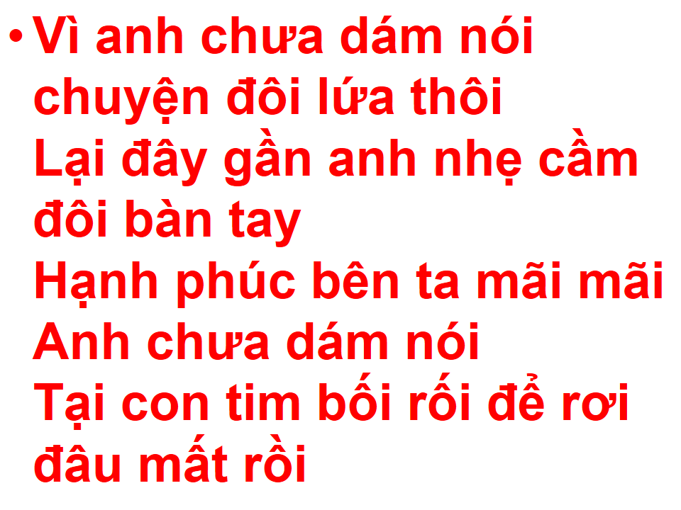 Anh Chưa Dám Nói