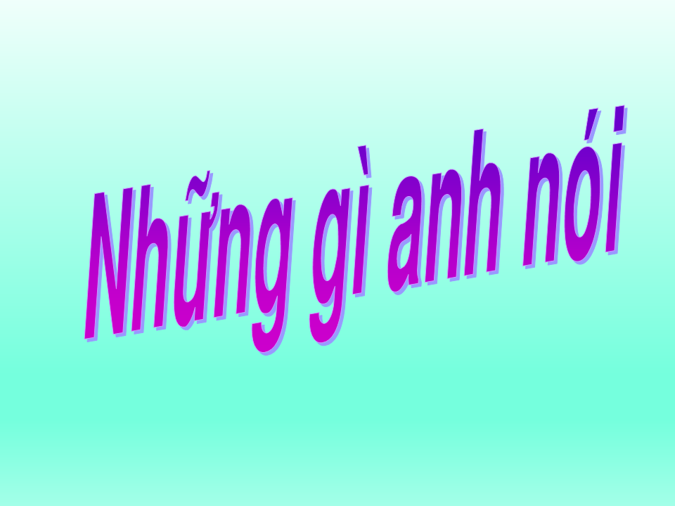 Những Gì Anh Nói