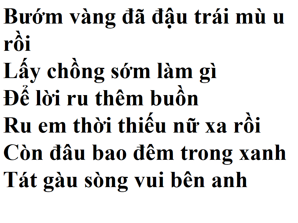 Sao Em Nở Vội Lấy Chồng