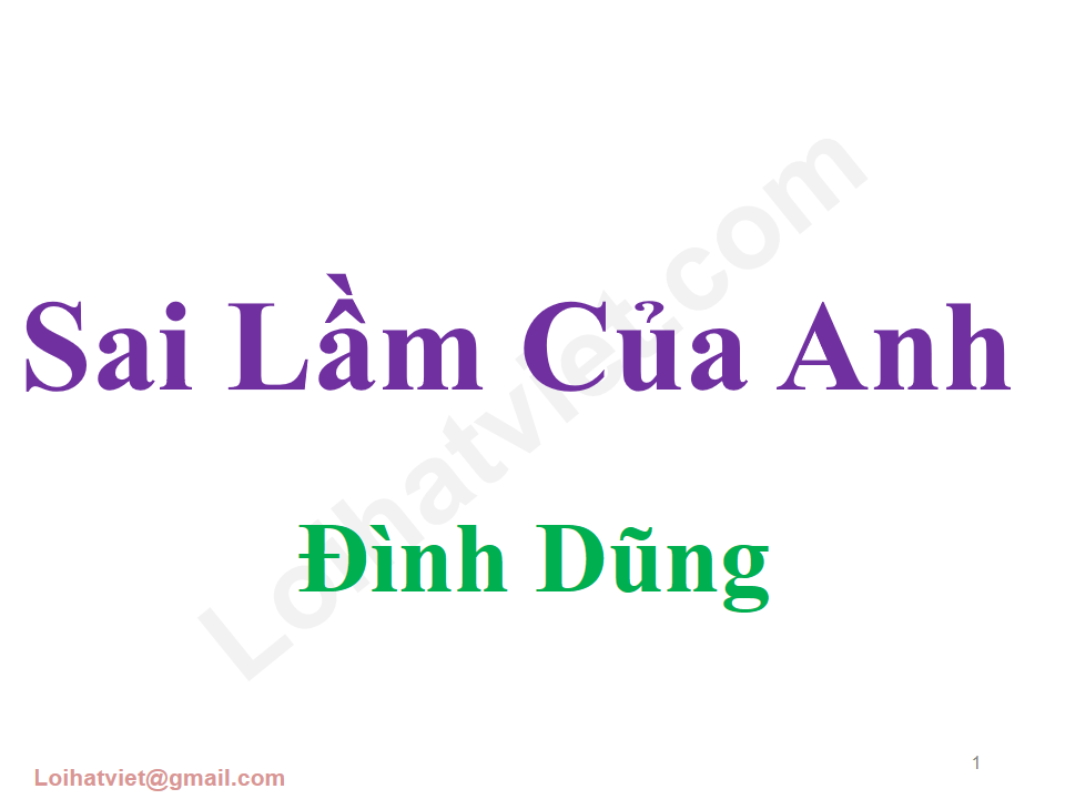 Sai Lầm Của Anh