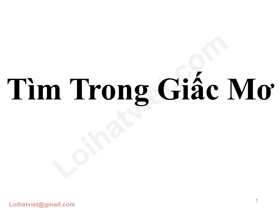 Tìm Trong Giấc Mơ