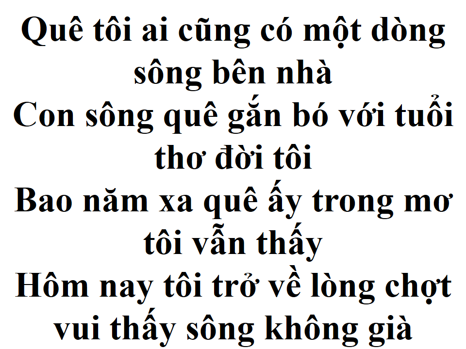 Trở Về Dòng Sông Tuổi Thơ