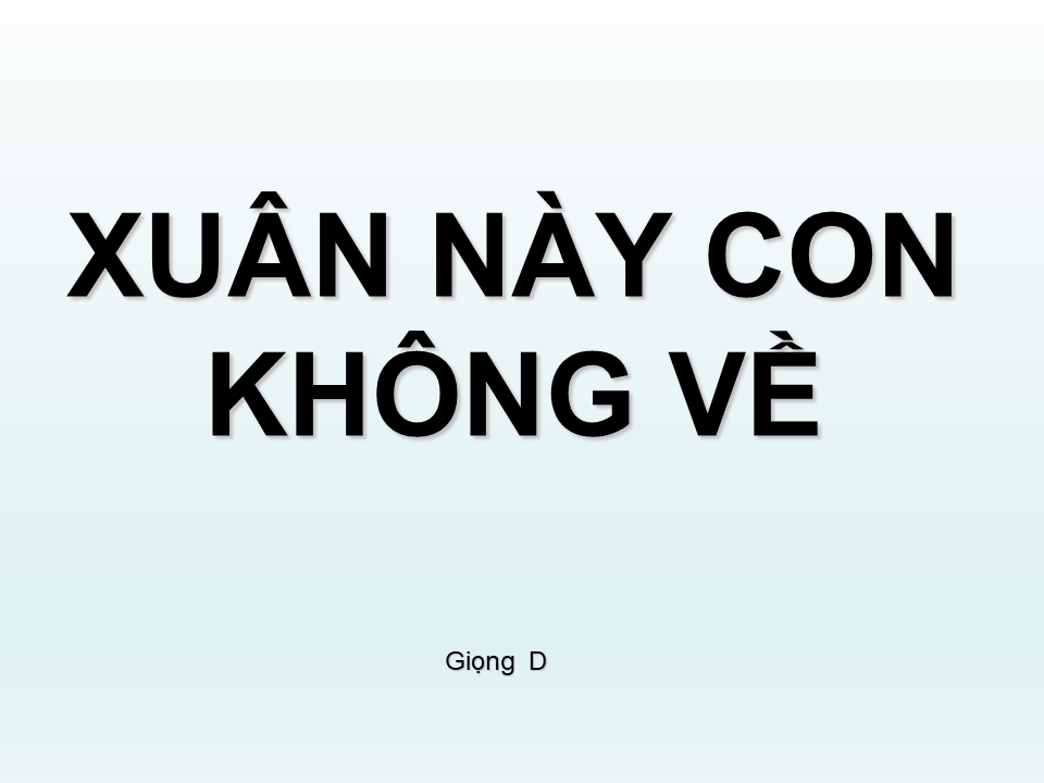 Xuân Này Con Không Về